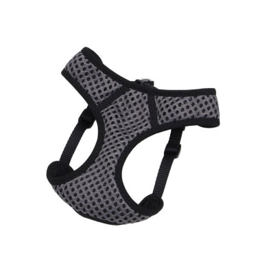 Coastal Comfort Soft Sport Wrap Adjustable Mesh Dog Harness - Gray/Black - Extra Small - 16-19 Inch