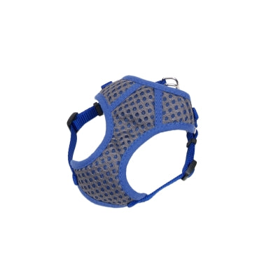 Coastal Comfort Soft Sport Wrap Adjustable Mesh Dog Harness - Gray/Blue - XXXS - 11-13 Inch