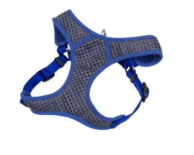 Coastal Comfort Soft Sport Wrap Adjustable Mesh Dog Harness - Gray/Blue - Extra Small - 16-19 Inch