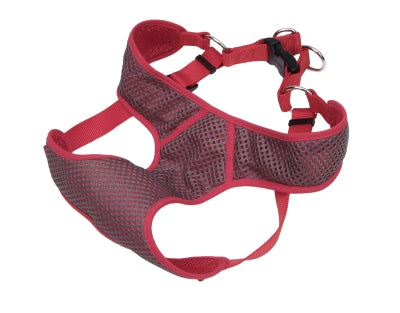 Coastal Comfort Soft Sport Wrap Adjustable Mesh Dog Harness - Gray/Red - Large - 28-36 Inch