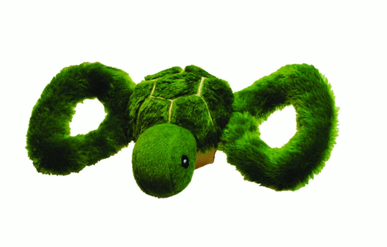 Jolly Pets Tug-A-Mals Turtle Plush Tug and Squeak Dog Toy - Large