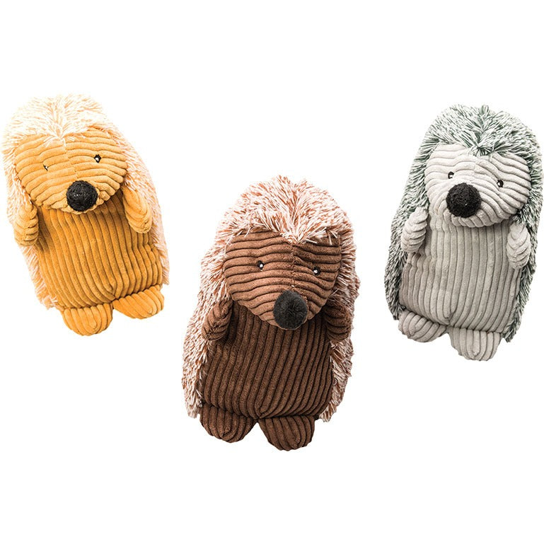 Ethical SPOT Corduroy Hedgehog Squeak and Plush Dog Toy - 8 Inch
