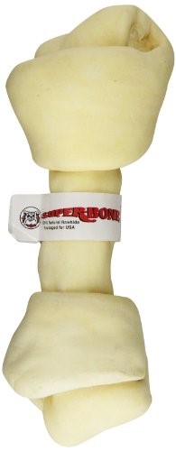 Lennox Super Bone Rawhide Knotted Bone Natural Dog Chews - White 10-11 Inch