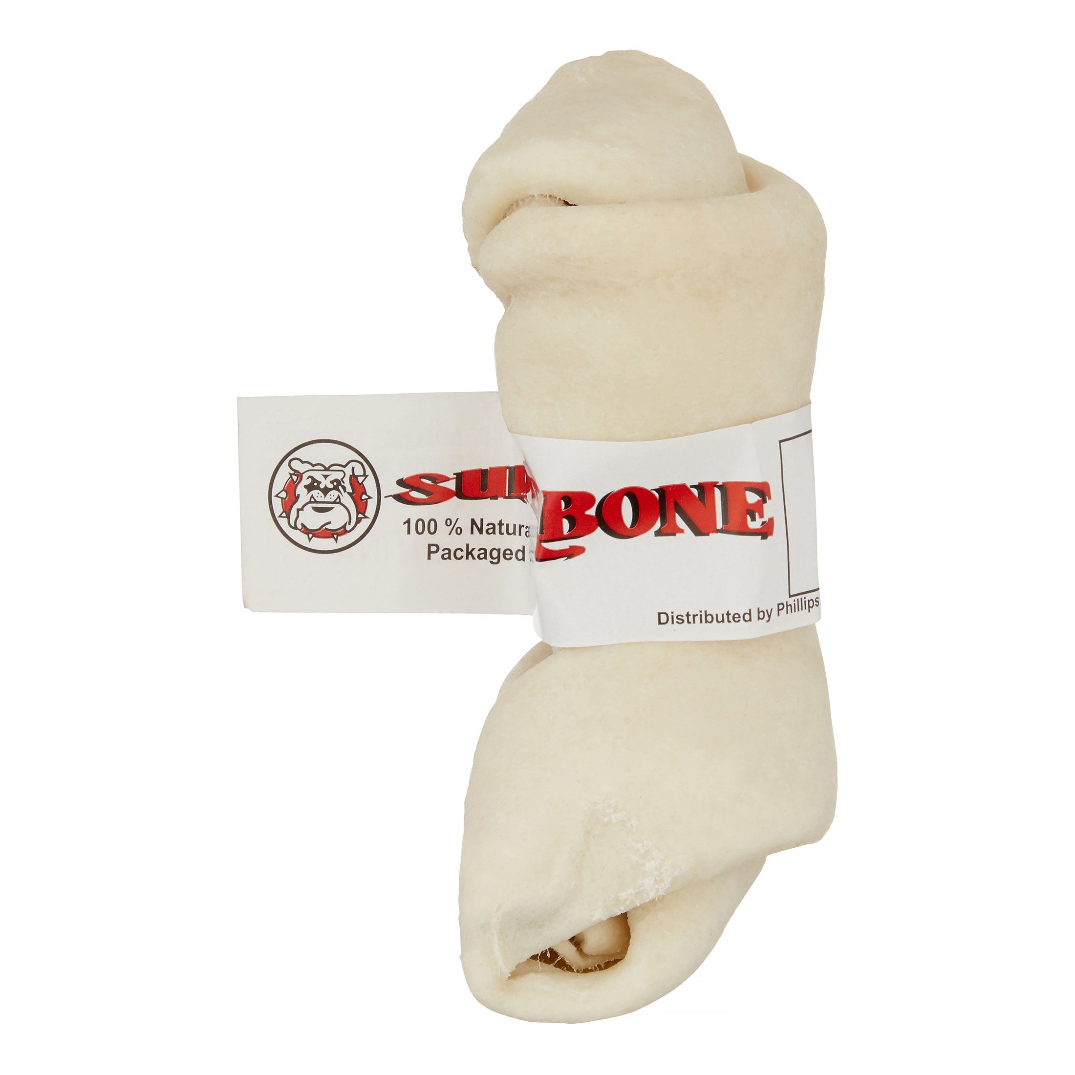 Lennox Super Bone Rawhide Knotted Bone Natural Dog Chews - White 4-5 Inch