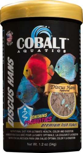 Cobalt Aquatics Discus Hans Premium Freeze-Dried Tropical Fish Food Flakes - 1.2 Oz