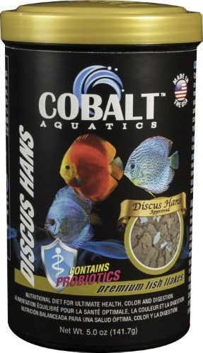 Cobalt Aquatics Discus Hans Premium Freeze-Dried Tropical Fish Food Flakes - 5 Oz