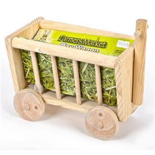 Ware Farmers Market Wooden Cart Small Animal Hideaway with Hay Treats