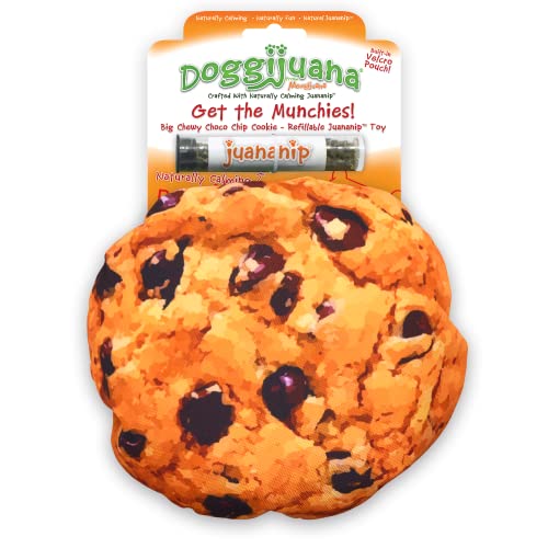 Meowijuana Doggijuana Get The Munchies Cookie Refillable Calming Juananip Plush Dog Toy