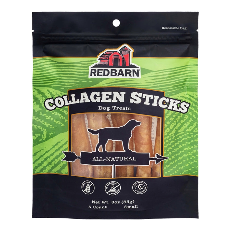 Red Barn Beef Collagen Bully Sticks Natural Dog Chews Small - 5 Pack (6 Inches)