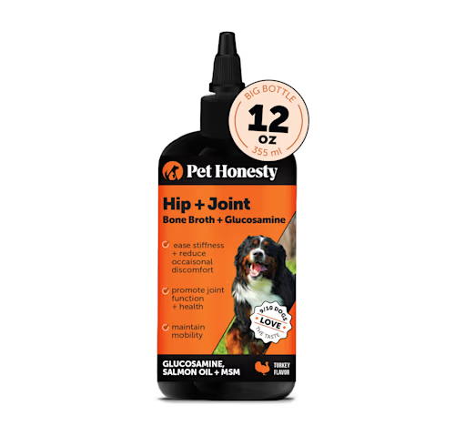 Pet Honesty Hip and Joint Glucosamine Salmon Oil Bone Broth Liquid Dog Supplement and Food Topper - 12 Oz Default Title