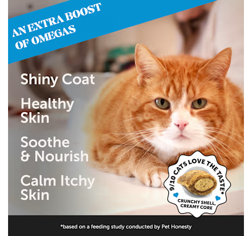 Pet Honesty Skin and Coat Omega and Biotin Chicken Flavor Supplemental Cat Treats - 3.7 Oz - 30 Day Supply