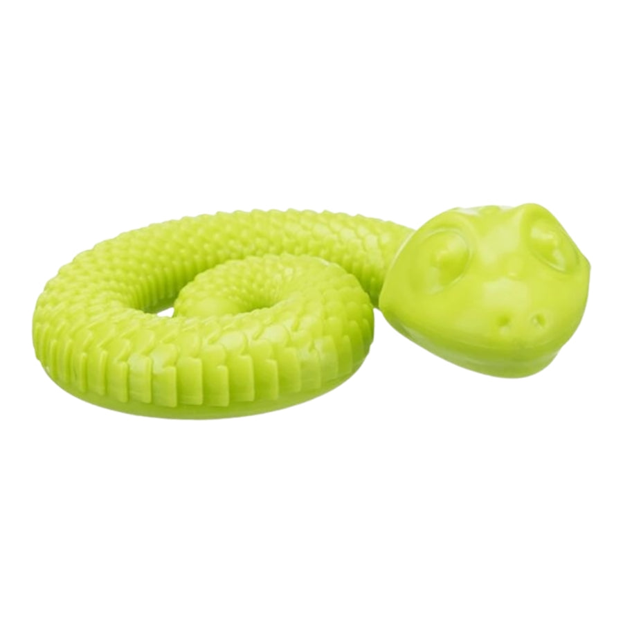 Trixie Pet Products Snack Snake Coiiled Treat Inserting and Stuffable Rubber Dog Toy Feeder - 7 Inches