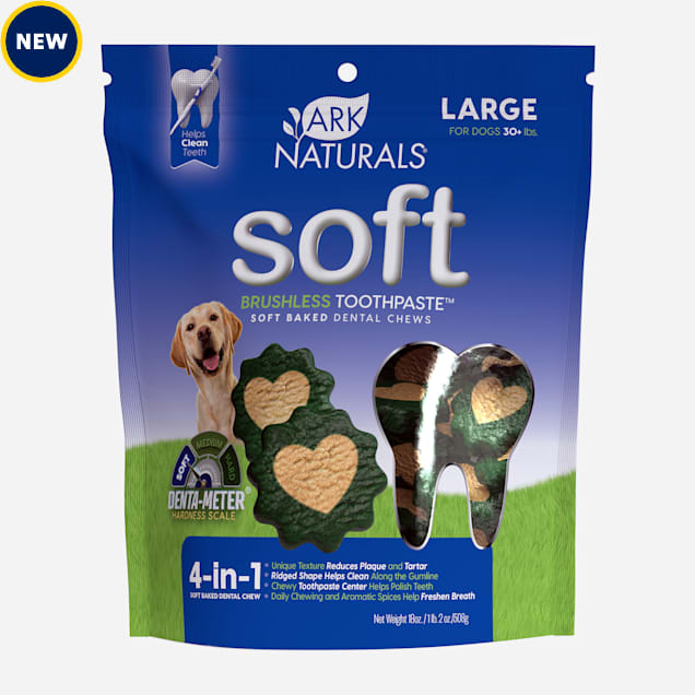 Ark Naturals Brushless Toothpaste Soft Baked Dental Dog Treats - Large - 1.2 Lbs