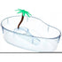 Lee's Turtle Kidney-Shaped Lagoon with Plastic Plant - 14 Inch - L14 X W:10 Inch
