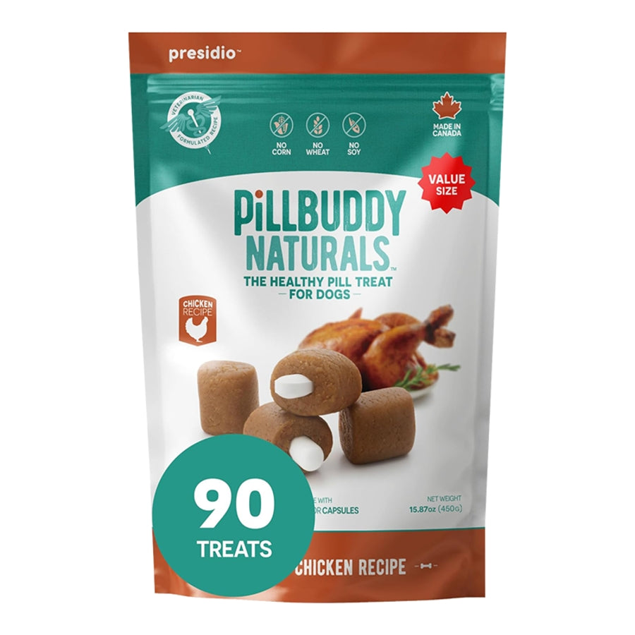 Presidio Natural Pill Buddy Naturals Chicken Soft and Chewy Pill Pockets - 90 Count