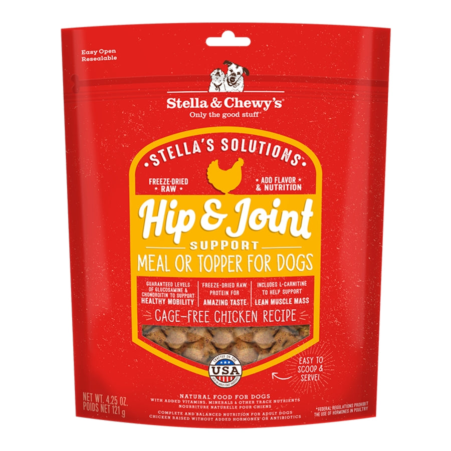 Stella & Chewy's Stella's Solutions Hip and Joint Boost Chicken Freeze-Dried Dog Food or Topper - 4.25 Oz