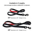 Kurgo Springback Bungee Dog Leash - Black - 48 Inches