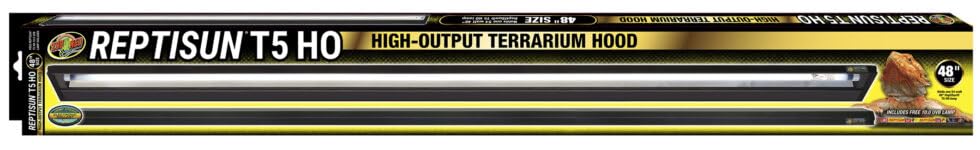 Zoo Med Laboratories ReptiSun T5 High-Output UVB Terrarium Light Fixture and Hood 48 Inch