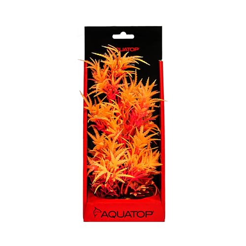 Aquatop Vibrant Cannabis Plant Aquarium Décor Tangerine 10 Inch