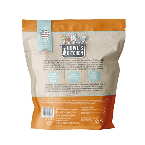 Howl's Kitchen Soft Bites Beef and Vegetables Nuggets Soft and Chewy Dog Treats - 6 Oz  