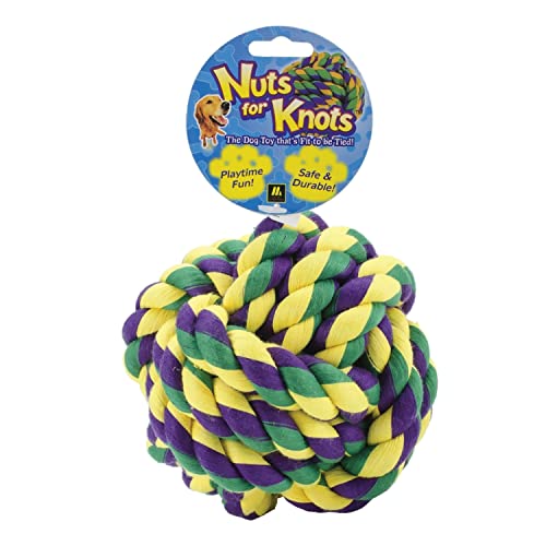 Multipet Nuts for Knots Cotton Ball Roped Dog Toy - Medium - 3.5" Inches  