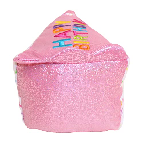 Multipet Birthday Cake Slice Crinkle and Squeak Dog Toy - Pink - 6