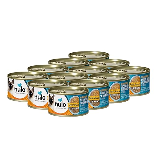 Nulo Grain-Free Real Shreds Chicken Tuna Salmon in Broth with Flakes Canned Cat Food 2.8 Oz - Case of 12