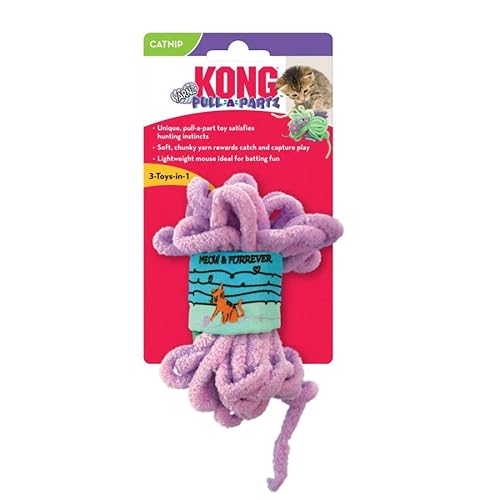 Kong Pull-a-Partz Cheezy 3-Piece Plush and Catnip Cat Toy  
