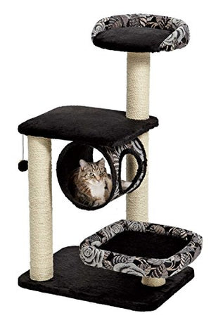 Midwest Nuvo Escapade Bed and Scratching Cat Furniture Tower - Black