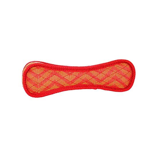 Tuffy's Duraforce Bone Zigzag Nylon Fetch Dog Toy - Red  