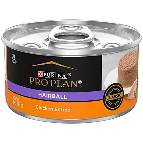 Purina Pro Plan Hairball Control Classic Chicken Pate Entrée Canned Cat Food - 3 Oz - Case of 24  