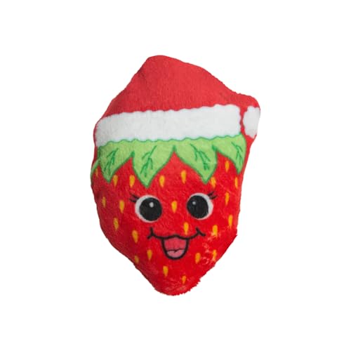 Snugarooz Holiday Berry Christmas Squeak and Crinkle Plush Catnip Cat Toy