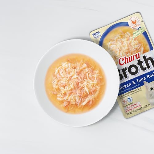Inaba Churu Broth Chicken and Tuna Recipe Wet Cat Food or Topper Pouch - 1.4 Oz - 12 Pack