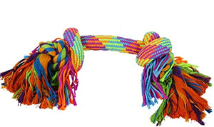 Multipet Nuts for Knots Dual-Knotted Rope Dog Toy - Assorted - 20" Inches
