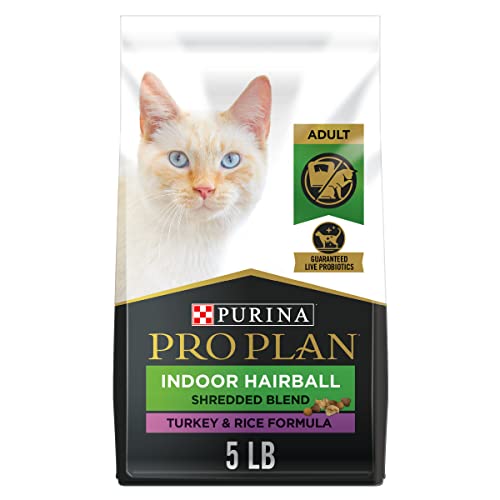 Purina Pro Plan Shredded Blend Hairball Control Turkey and Rice Indoor Adult Dry Cat Food - 3 Lbs - Case of 6  