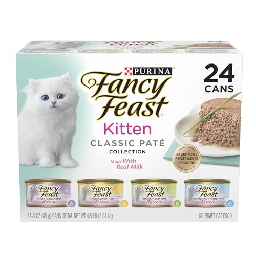 Purina Fancy Feast Ocean Whitefish Feast with Real Milk Kitten Formula Canned Cat Food - 3 Oz - Case of 24  