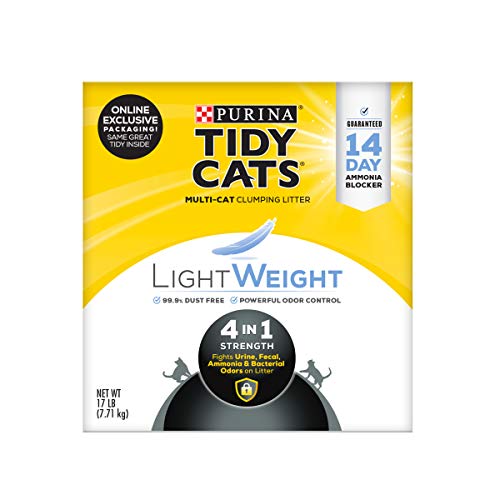 Purina Tidy Cats Lightweight 4-in-1 Strength Odor Control Clumping Clay Multi-Cat Litte...