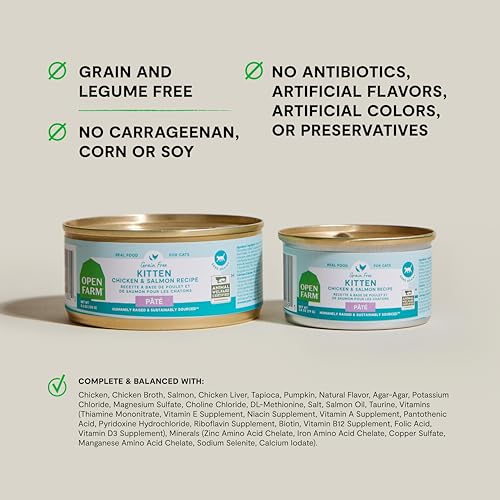 Open Farm Grain-Free Chicken and Salmon Pate Kitten Formula Canned Cat Food