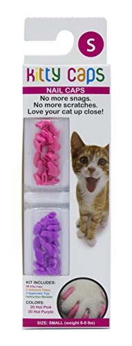Fetch for Pets Kitty Anti-Scratching Cat Rubber Nail Tip Covers - Pink/Purple - Extra Small - 40 Count  