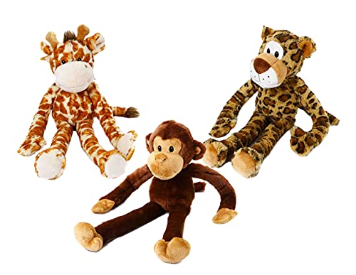 Multipet Swingin' Safari Leopard Squeak and Plush Dog Toy - 22" Inches  