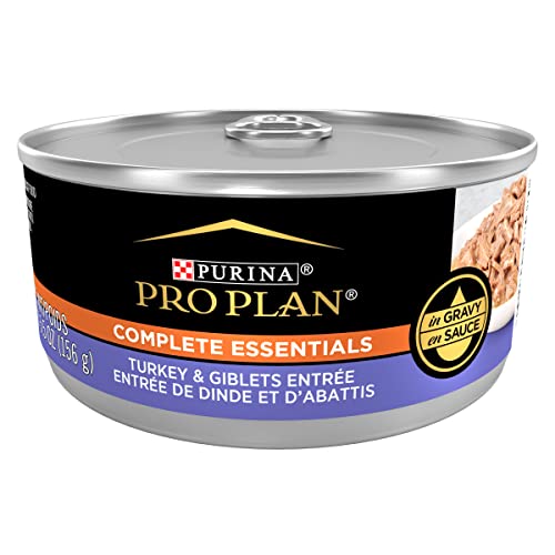 Purina Pro Plan Complete Essentials Turkey and Giblets Entrée in Gravy Canned Cat Food - 5.5 Oz - Case of 24  