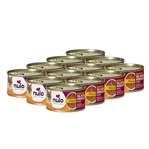 Nulo Grain-Free Minced Tuna Chicken and Pumpkin in Broth Kitten and Adult Canned Cat Food 2.8 Oz - Case of 12