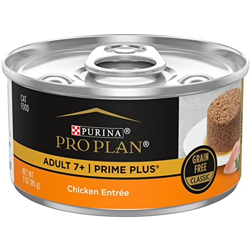 Purina Pro Plan Prime Plus Classic Chicken and Beef Entrée 7+ Senior Adult Canned Cat Food - 3 Oz - Case of 24  