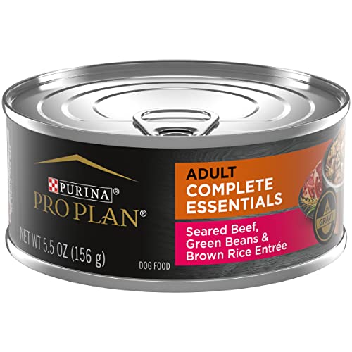 Purina Pro Plan Complete Essentials Seared Beef Beans and Rice Entrée in Gravy Canned Dog Food - 5.5 Oz - Case of 24  