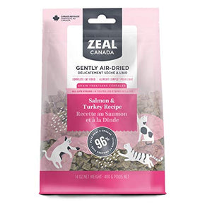 Zeal Grain-Free 96% Salmon and Turkey Recipe Gently Air-Dried Cat Food - 14 Oz