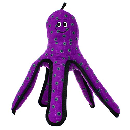 Tuffy's Ocean Create Lil' Oscar The Octopus Float and Squeak Nylon and Plush Dog Toy  