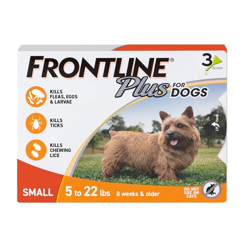 Frontline Plus Flea and Tick Treatments for Dogs 5-22 Lbs - Orange - 3 Pack  
