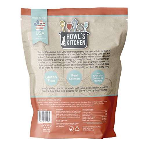 Howl's Kitchen Skin and Coat Formula Salmon Jerky Cuts Dog Treats - 6.5 Oz  