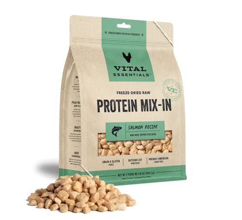 Vital Essential's Grain-Free Protein Mix-in Salmon Mini Nibs Freeze-Dried Dog Food Topper - 18 Oz  