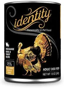 Identity 95% Grass-Fed Quail and Turkey Canned Dog Food - 13 Oz - Case of 12